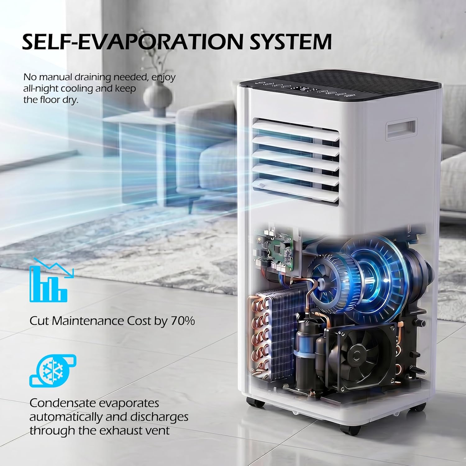 Breeza Portable Air Conditioner 16000 BTU with WiFi & Quiet 40dB Mode