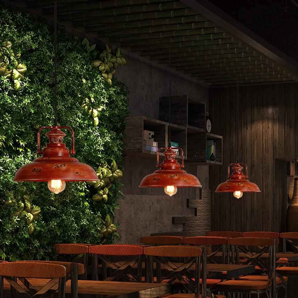 Vintage Red Rust Single-Dome Pendant Light