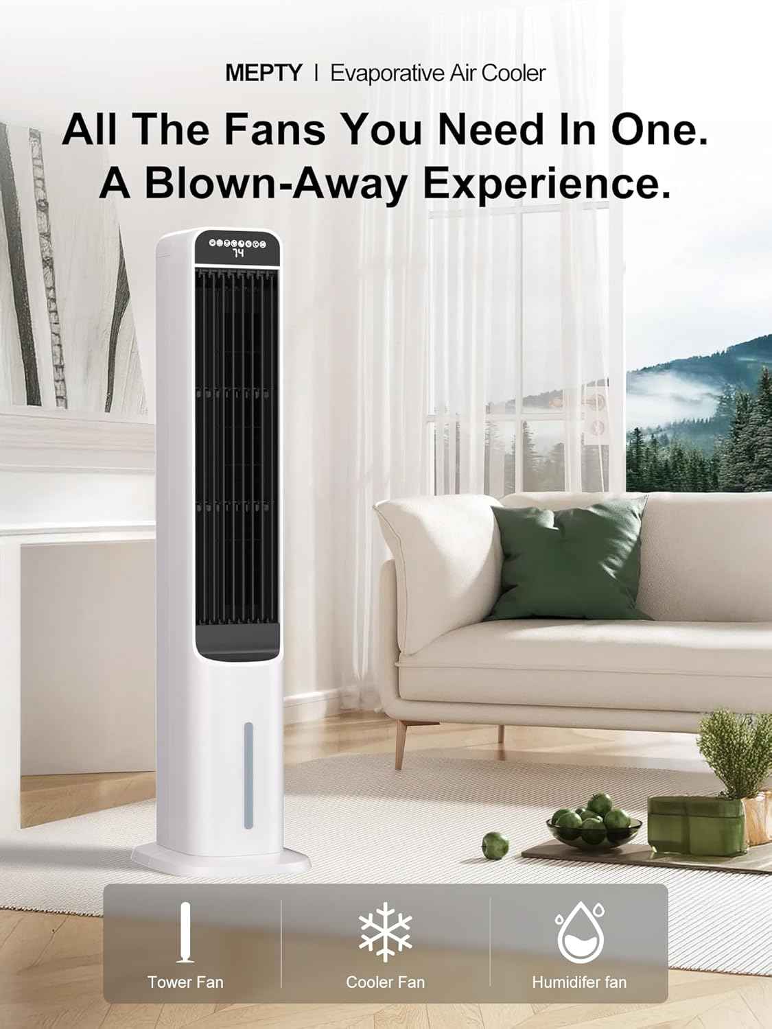 Breeza 3-in-1 Evaporative Air Cooler 120° Oscillation, Portable