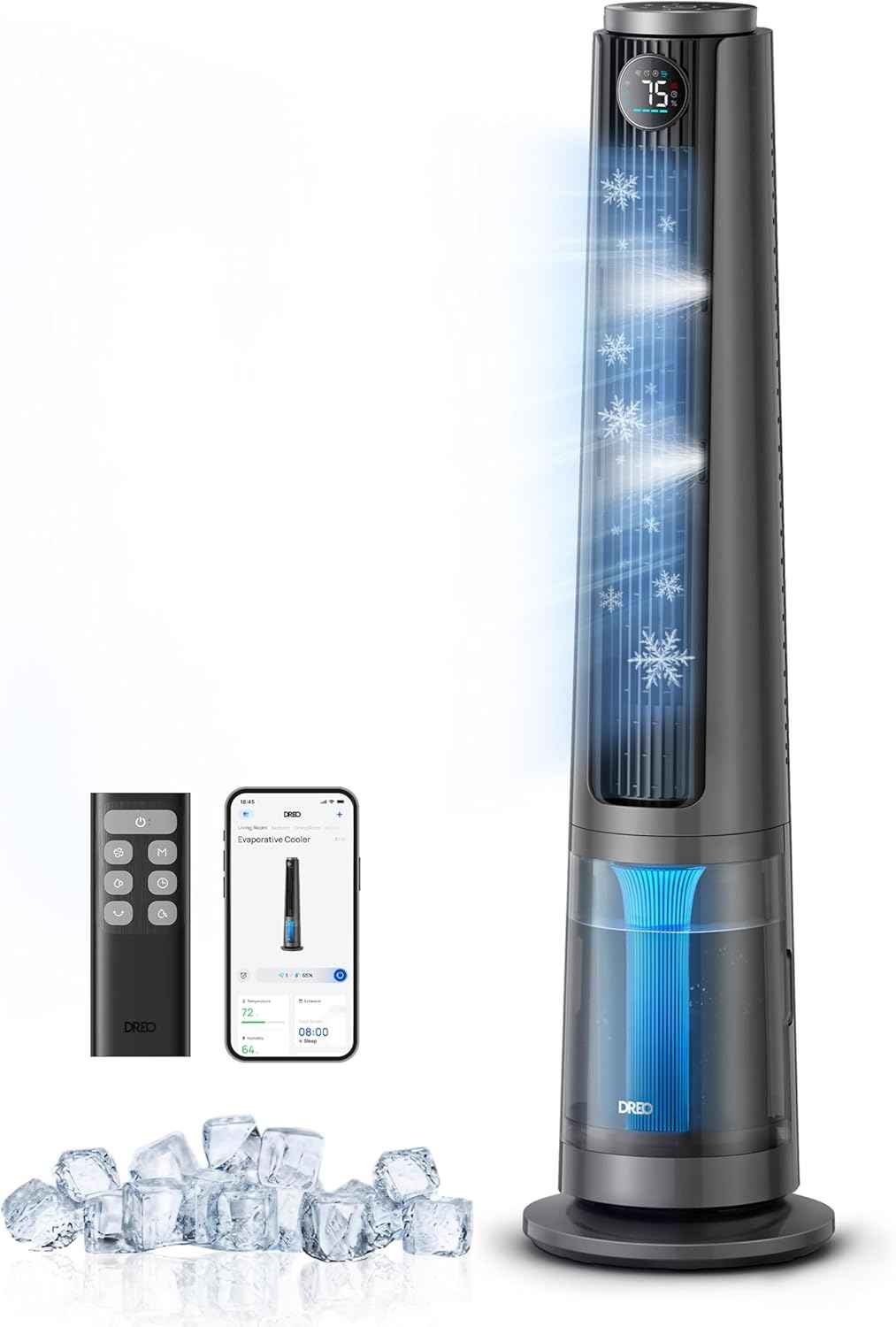 Breezy TurboCool Misting Fan 10°F Cooling, 34ft/s Airflow, 20 dB Quiet