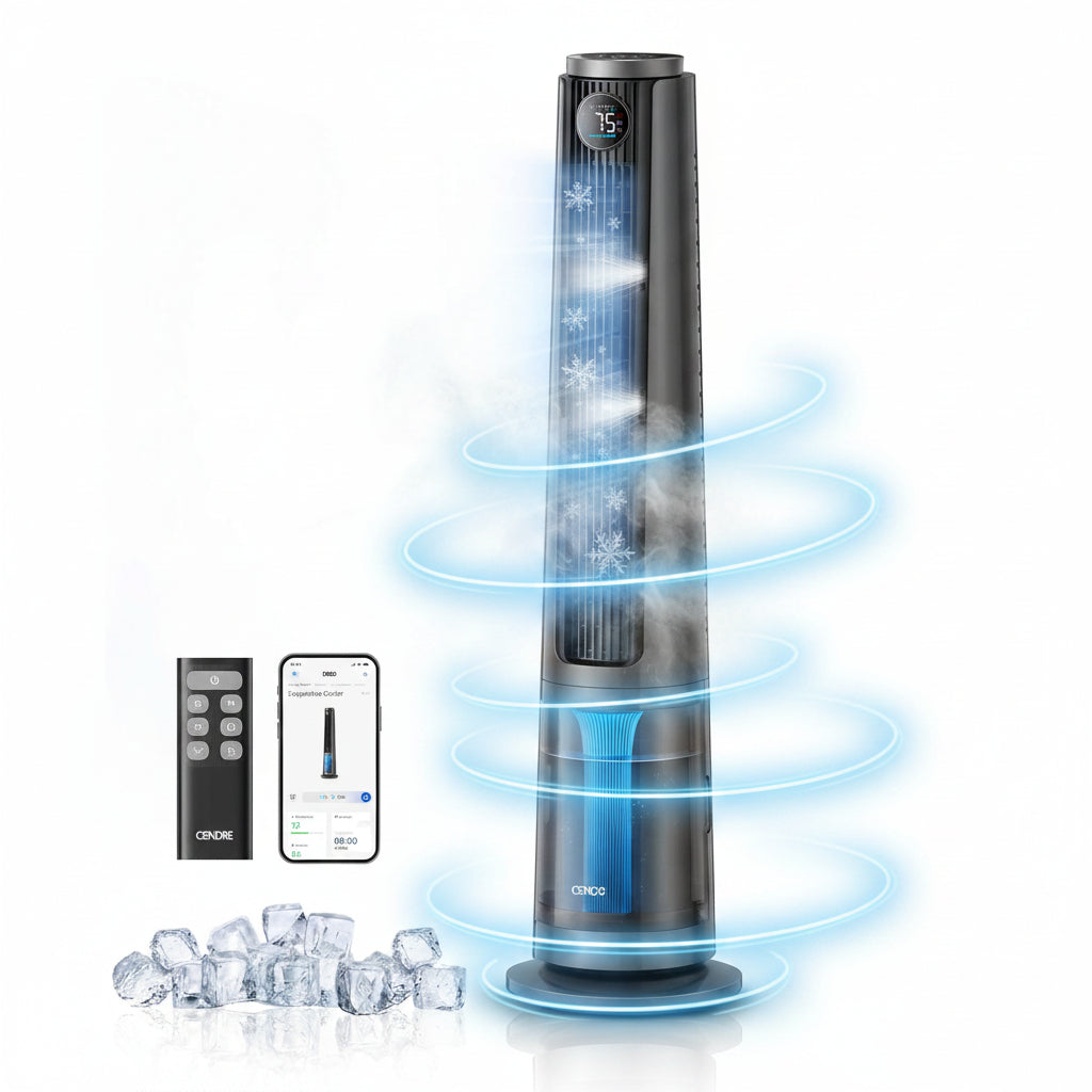 Breezy TurboCool Misting Fan 10°F Cooling, 34ft/s Airflow, 20 dB Quiet
