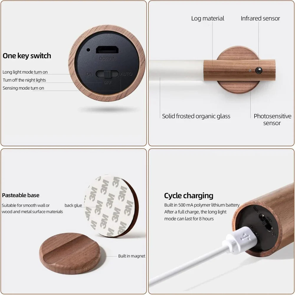 Nora Wireless Wall Lamp | Motion Sensor, USB Rechargeable