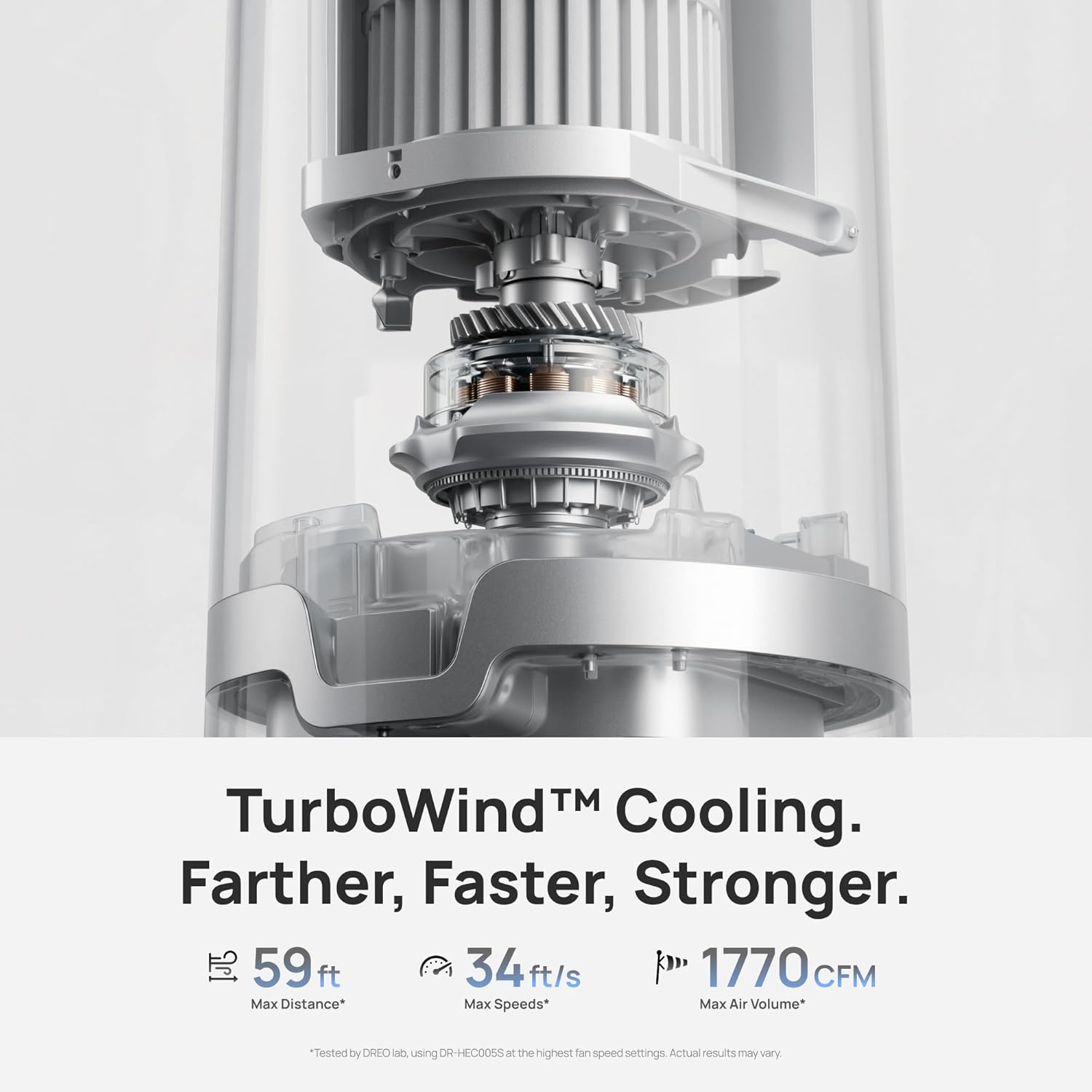 Breezy TurboCool Misting Fan 10°F Cooling, 34ft/s Airflow, 20 dB Quiet