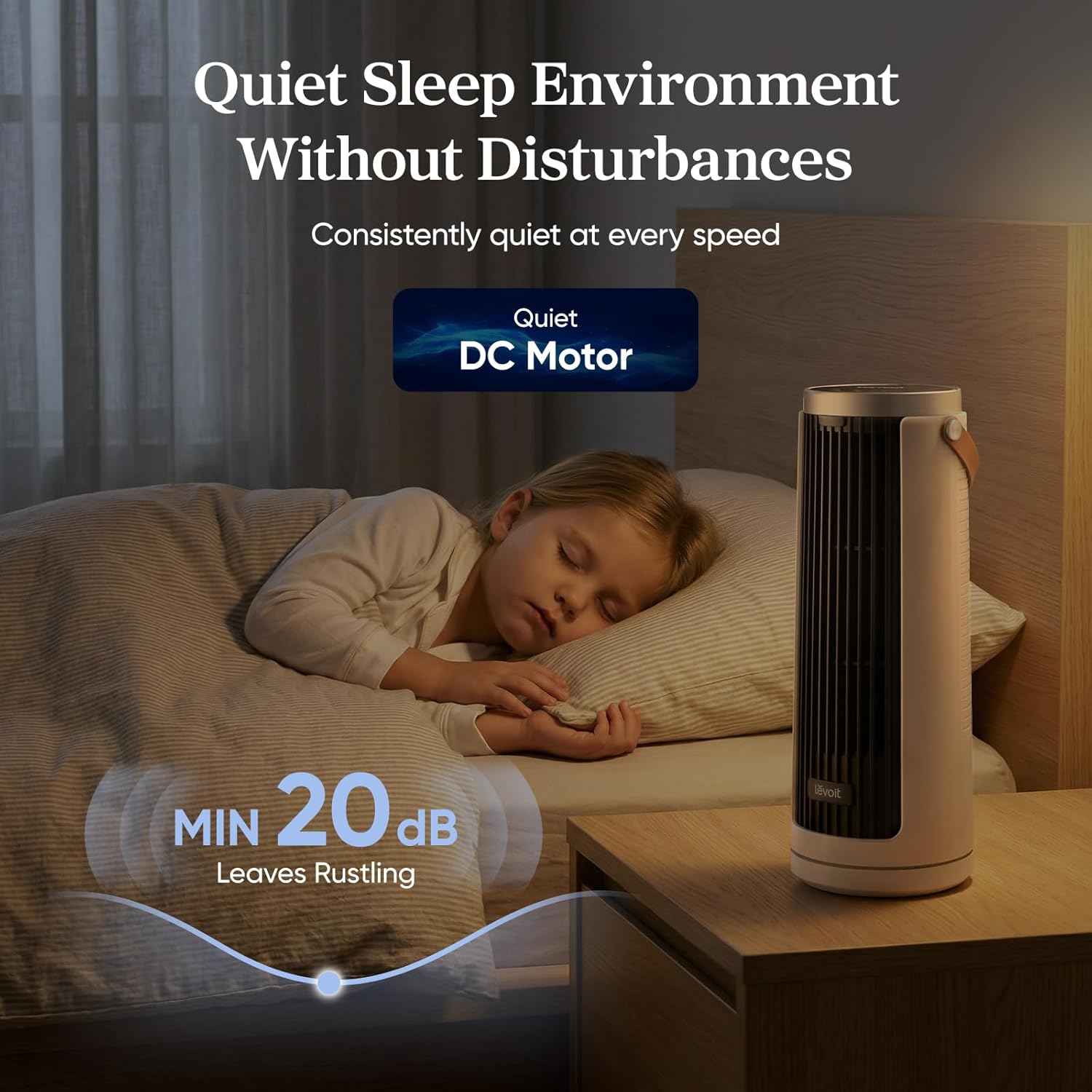 Breezy Tower Fan  Quiet 5-Speed Oscillating with Remote