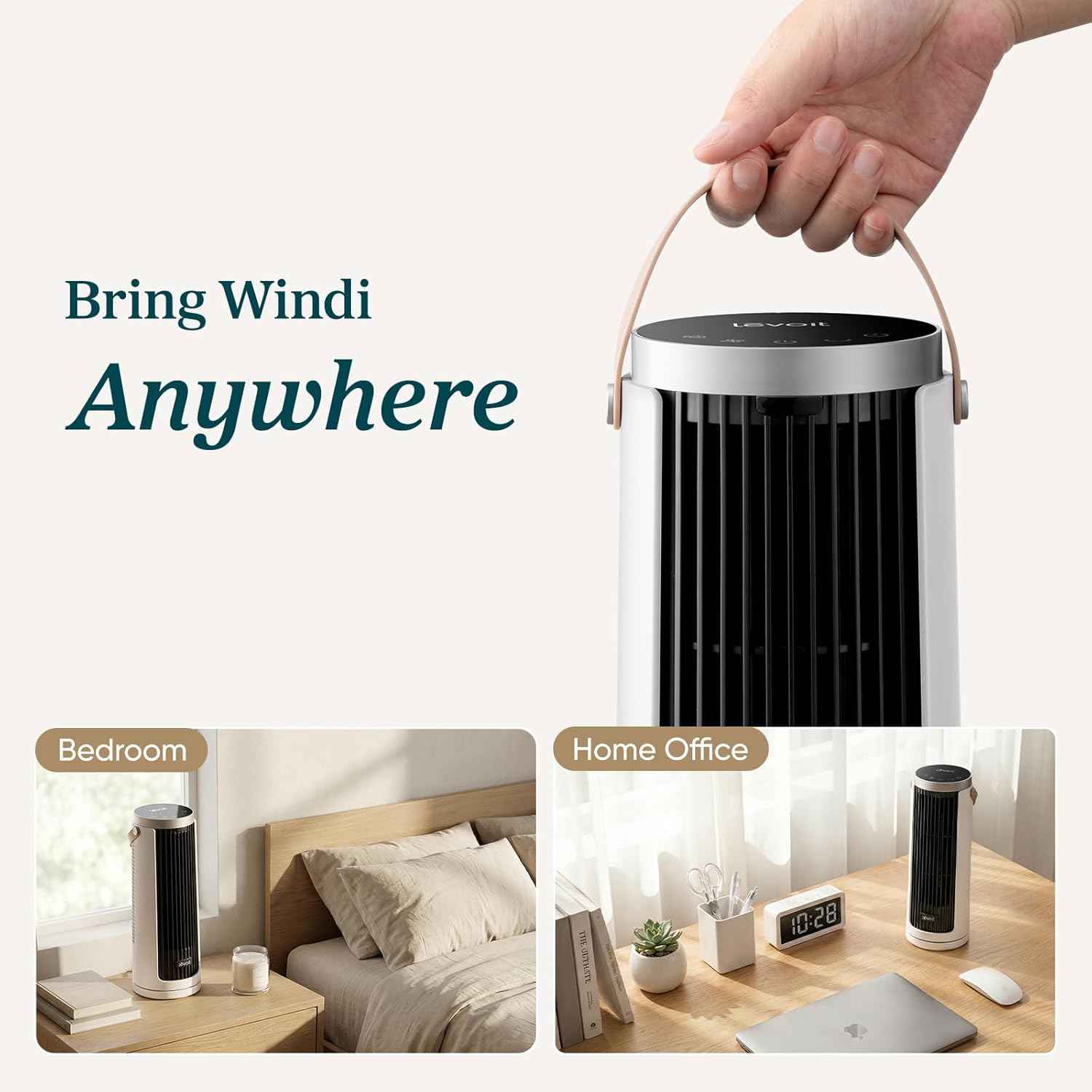 Breezy Tower Fan  Quiet 5-Speed Oscillating with Remote