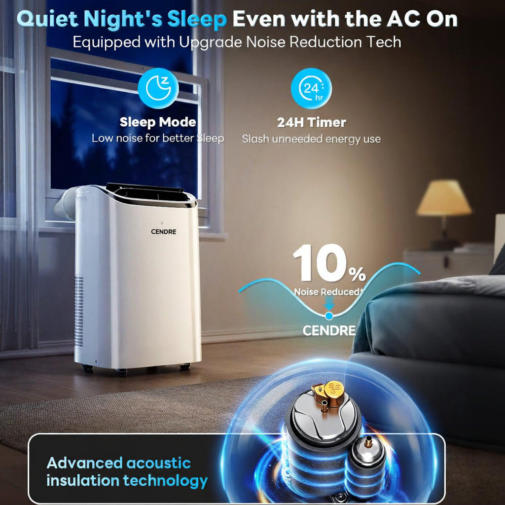 Cendre Smart Portable Air Conditioner 14,000 BTU, WiFi & Remote Control