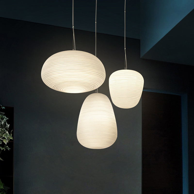 Bento Hanglamp | Geribbeld Glas, E27 Fitting
