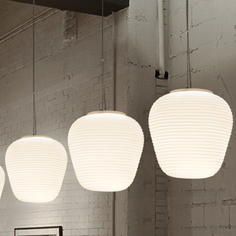 Bento Hanglamp | Geribbeld Glas, E27 Fitting