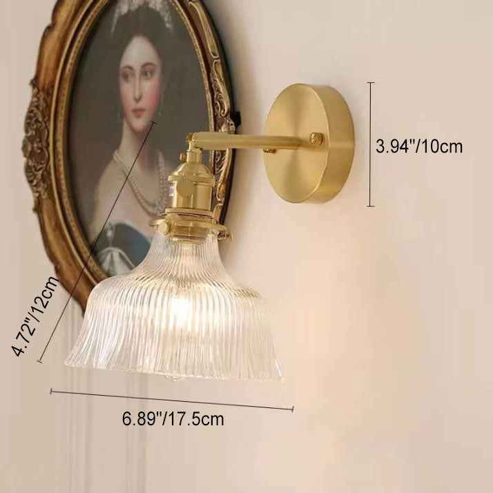 Nordic Minimalist Copper and Glass 1-Light Wall Sconce