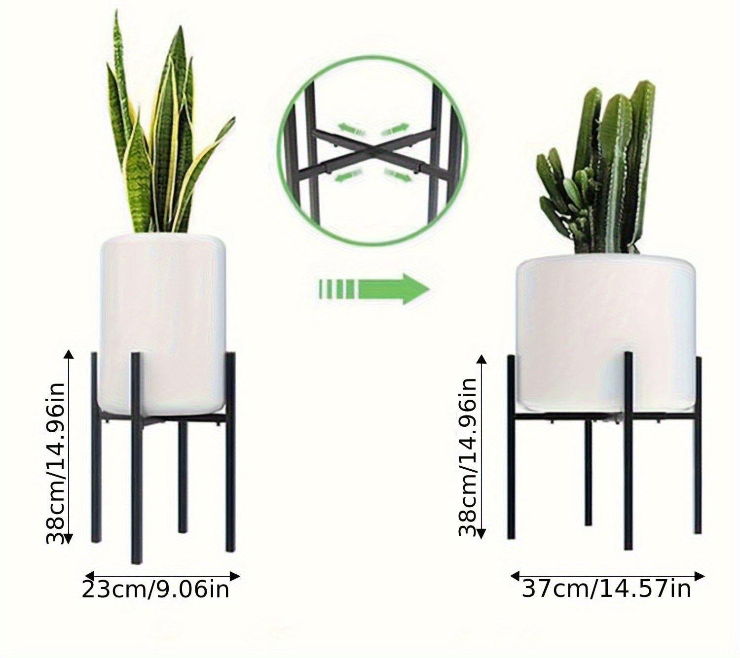 Bela Adjustable Metal Plant Stand | Rust-Resistant, Dual Height