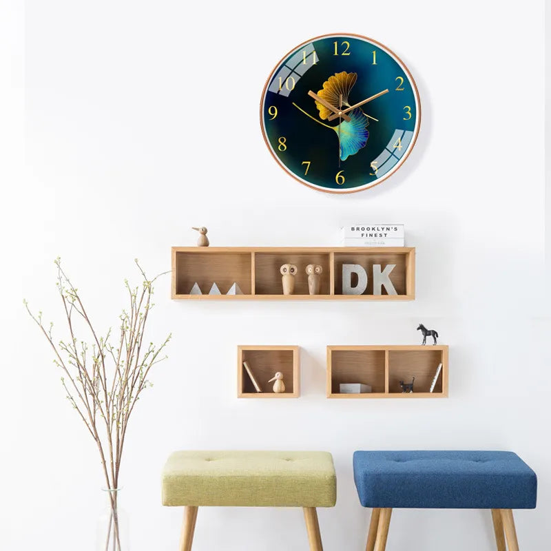 Fiora Wall Clock | Elegant Floral Design, Silent Quartz Mechanism