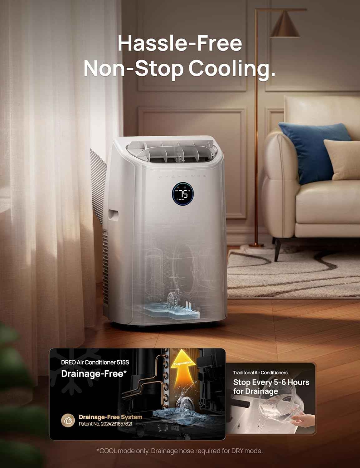 Breeze DREO Portable Air Conditioner 12000 BTU, Smart & Quiet