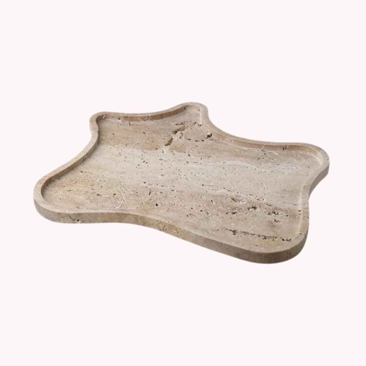 Oro Stone Tray | Rustic Irregular Design, Natural Ochre Color