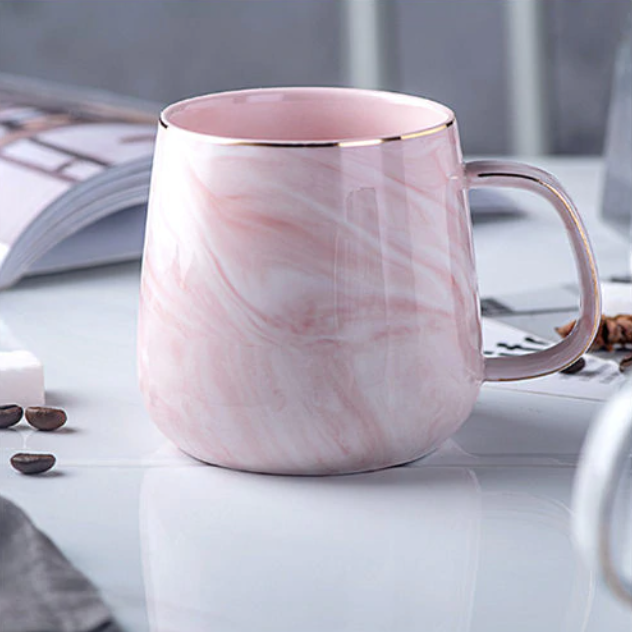Mira Ceramic Mug | Unique Marble Pattern, Dishwasher Safe