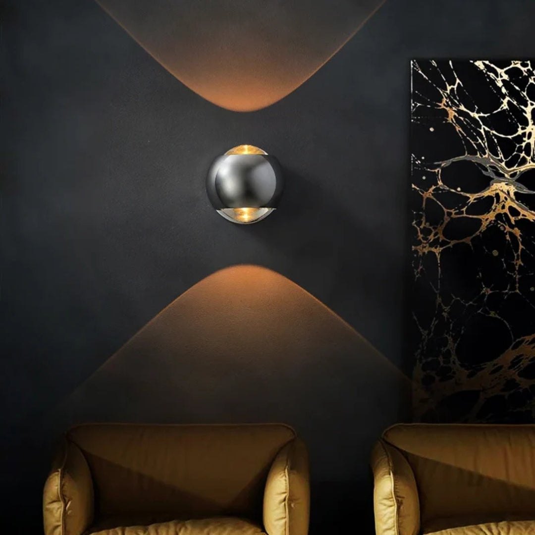 Cino Wandlamp | Metaal met Kristalglas, Up & Down Licht