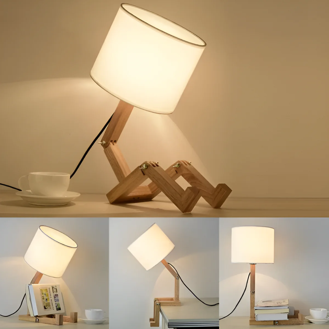 Rilo Table Lamp | Adjustable Wooden Design, Soft Warm Glow