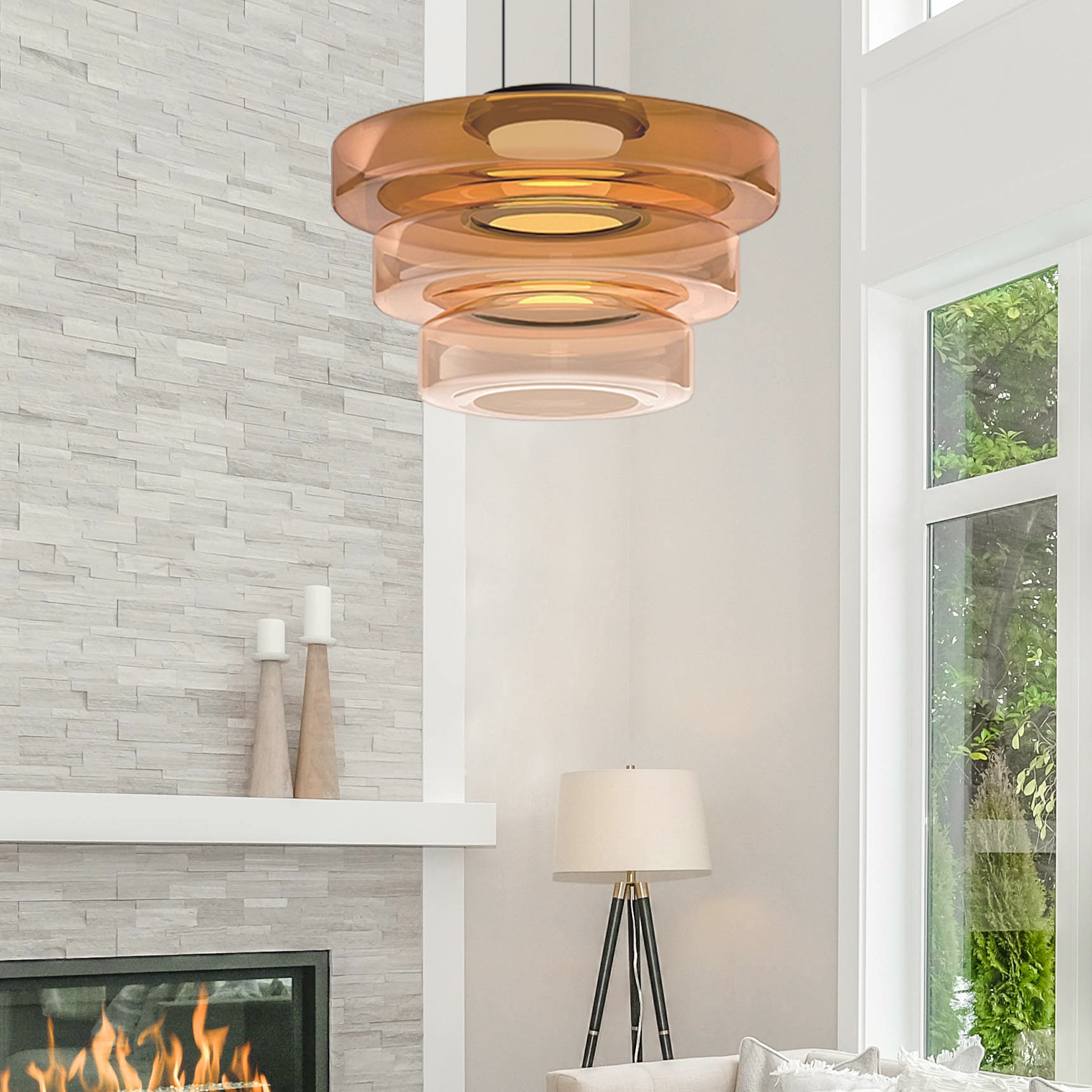 Bela Glass Pendant Lamp | Bauhaus Style, Adjustable Hanging Design