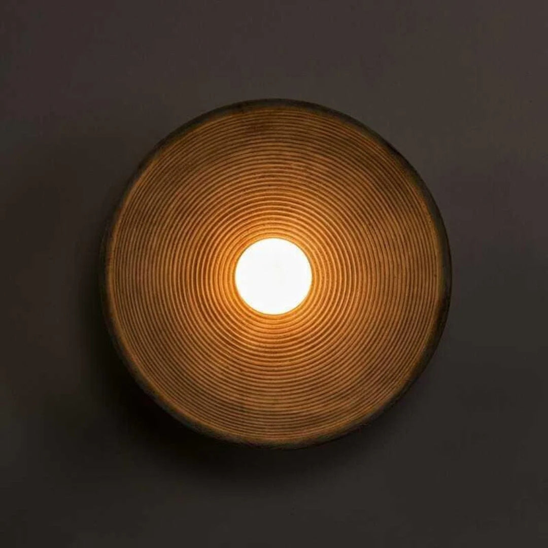 Enso Wall Lamp | Textured Pasta Resin, Japandi Design
