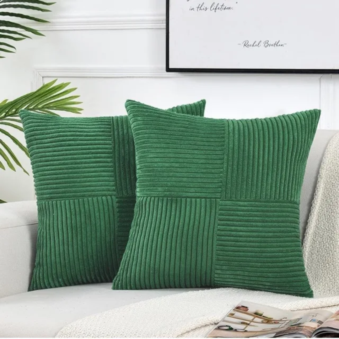 Bello Corduroy Cushion Cover | Soft Ribbed Velvet, Hidden Zipper