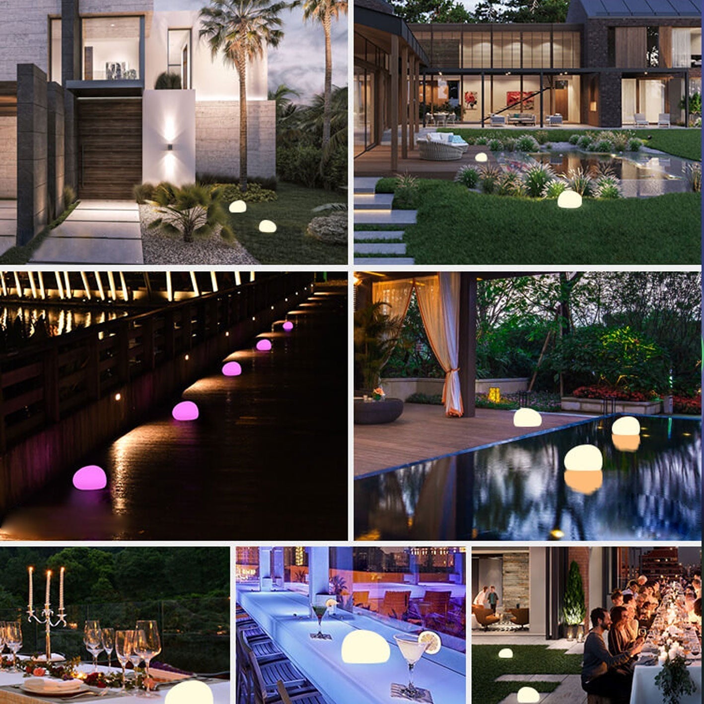 Waterproof Solar-Powered PE Spherical LED Outdoor Lawn Light