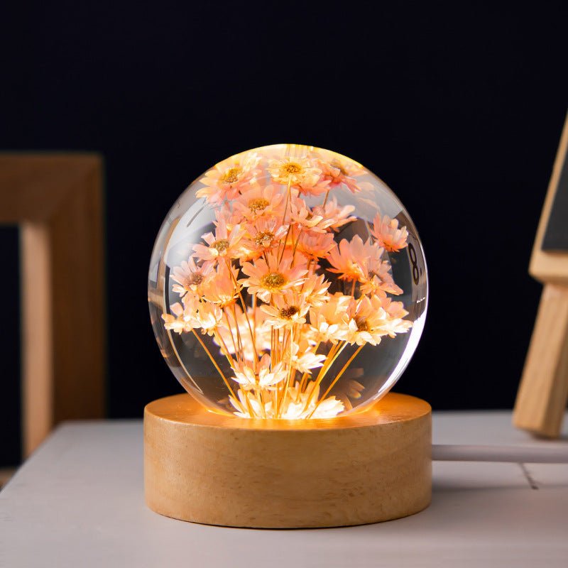 Bela 3D Bloemenlamp | Hoogwaardige Hars, Warm Sfeerlicht