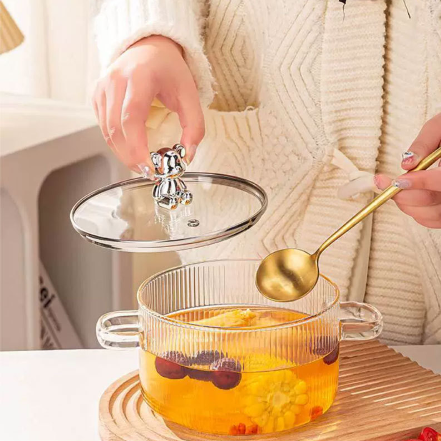 Bela Glass Pot | High Borosilicate, 1600ml Capacity