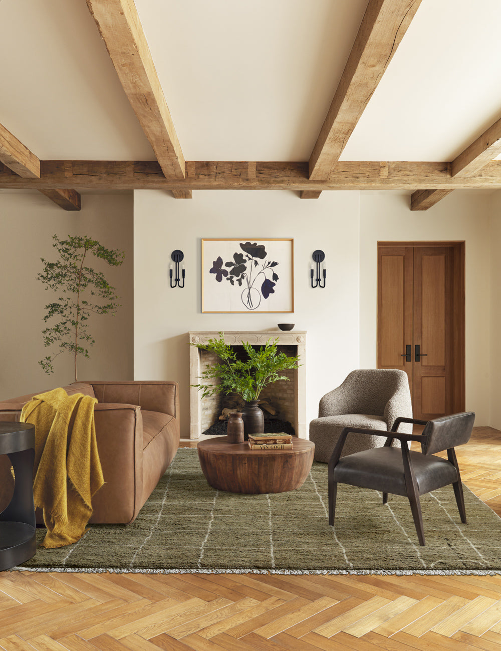 Bask Irregular Grid Wool Rug | Hand-Knotted, Geometric Accents