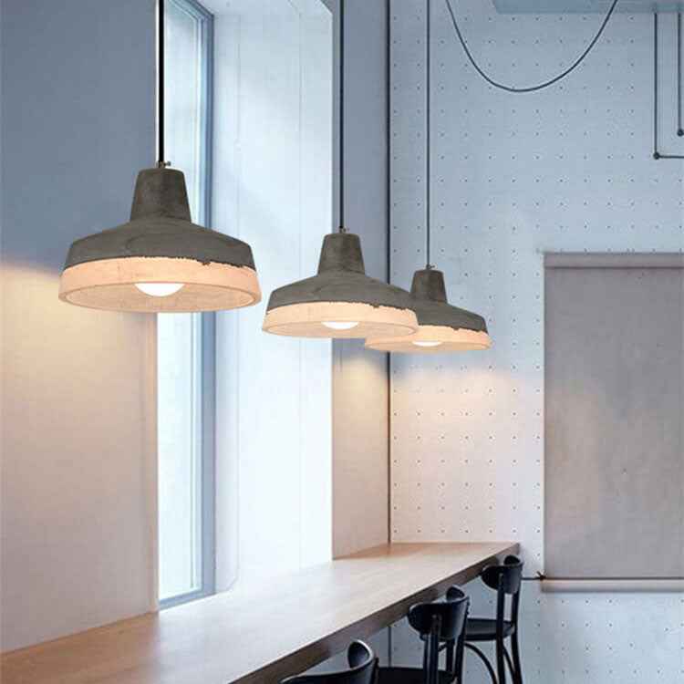 Industrial Minimalist Grey Cement Pendant Light - 1-Bulb Design