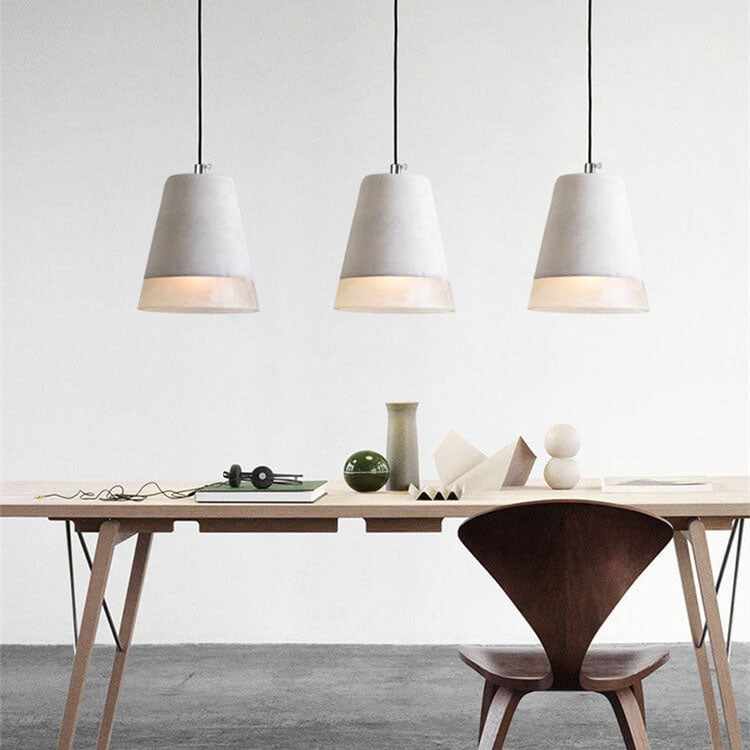 Industrial Minimalist Grey Cement Pendant Light - 1-Bulb Design