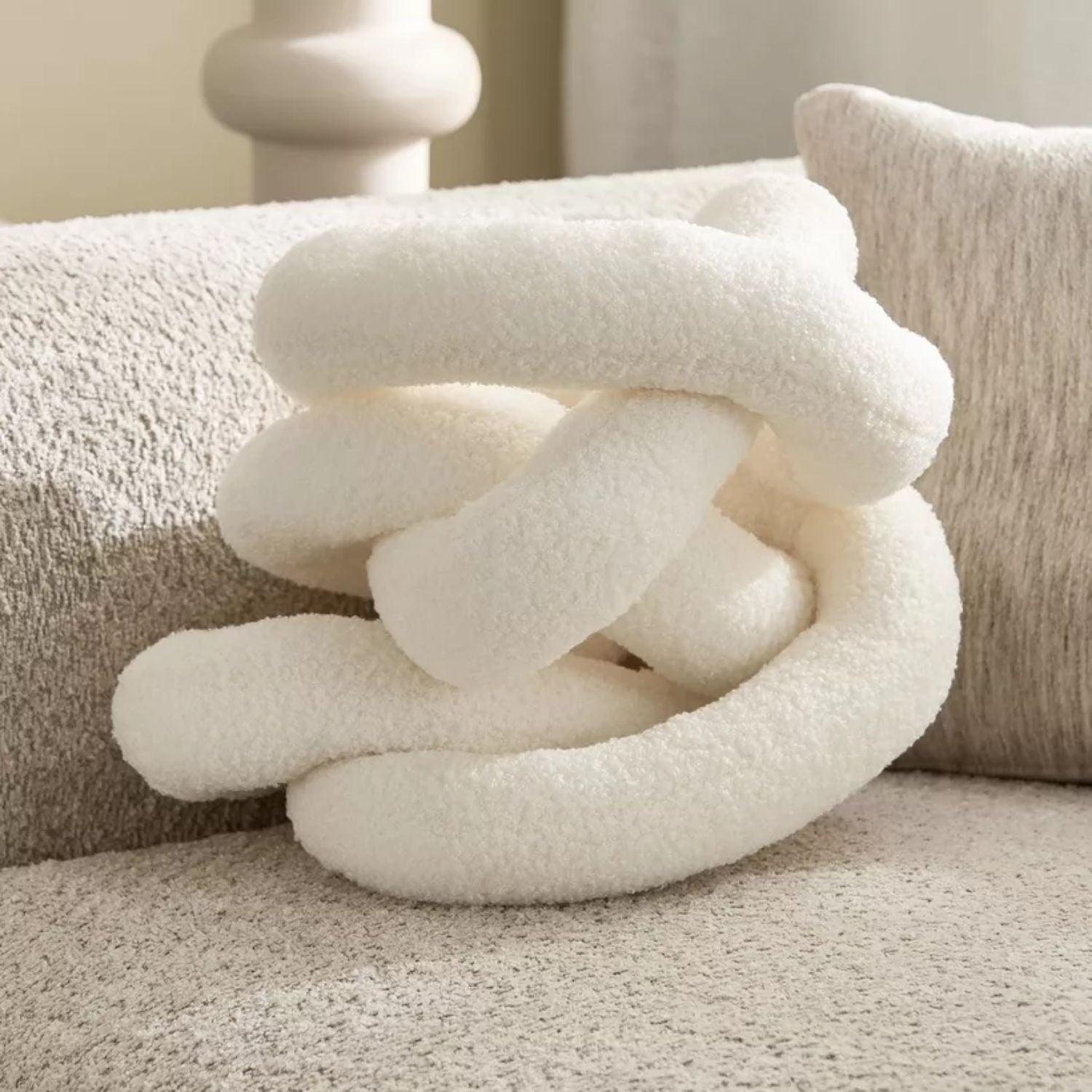 Nora Chain Cushion | Soft Nordic Design, Elegant Texture