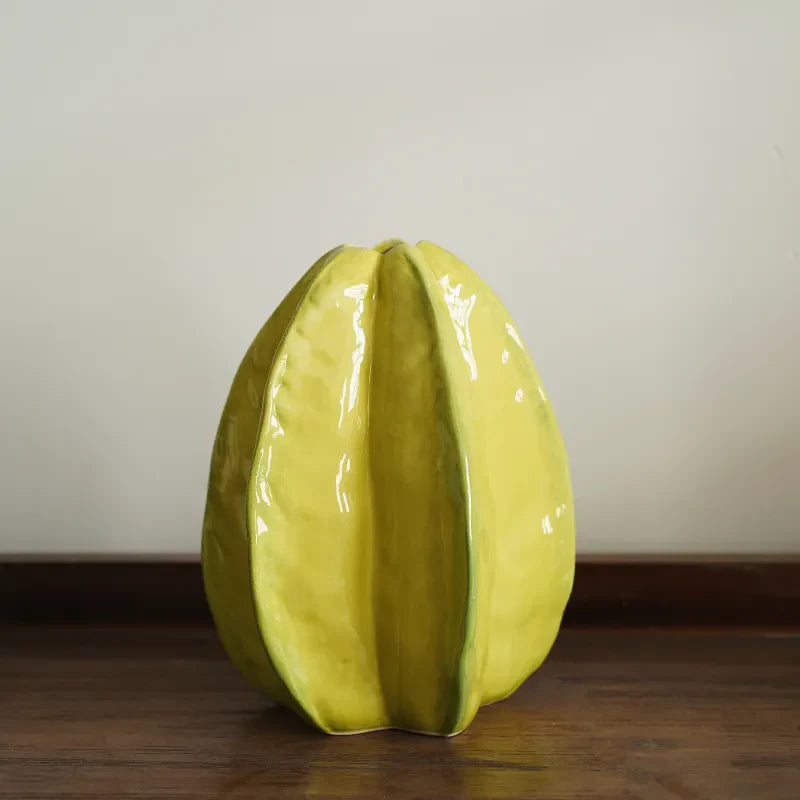 Bela Ceramic Vase | Unique Starfruit Design, Handcrafted