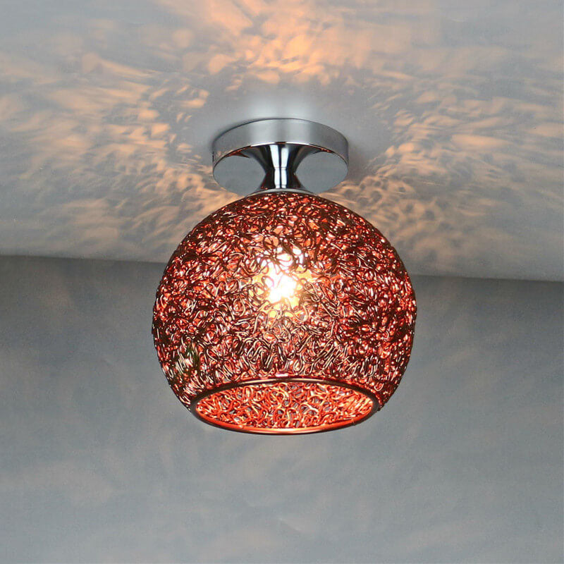 Contemporary Colorful 1-Light Dome Semi-Flush Ceiling Fixture