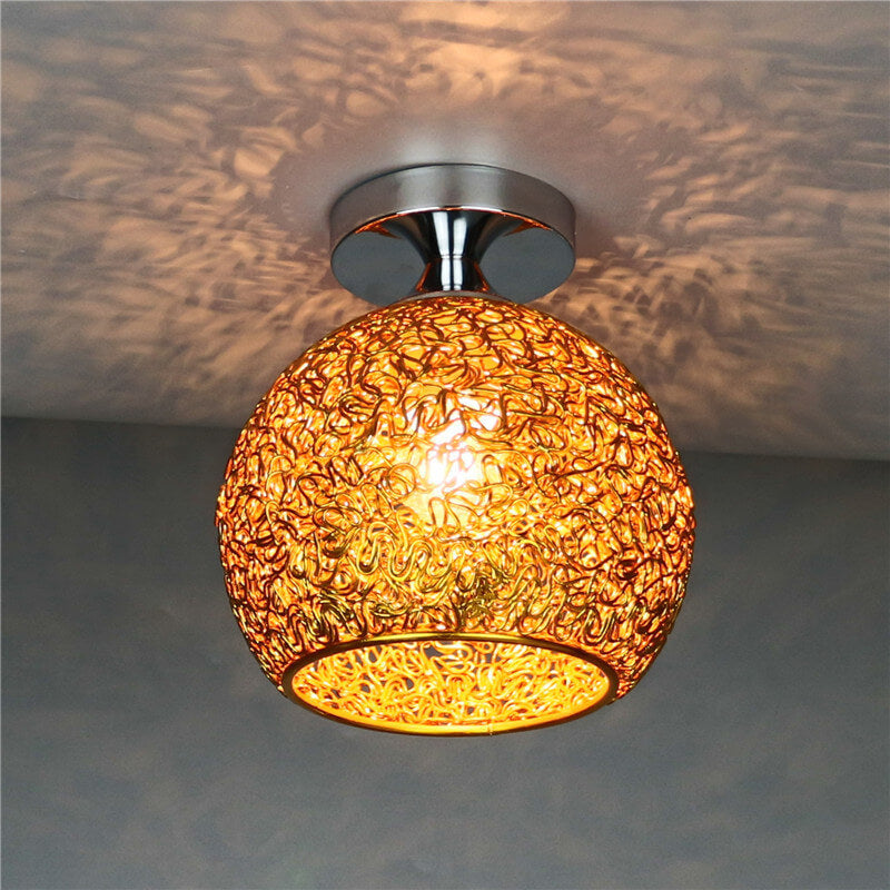 Contemporary Colorful 1-Light Dome Semi-Flush Ceiling Fixture