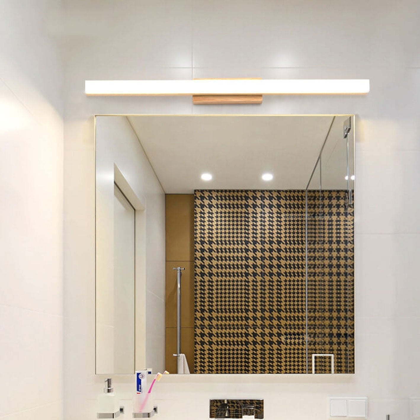 Nordic Minimalist Wooden LED Wall Sconce - Long Strip Vanity Light