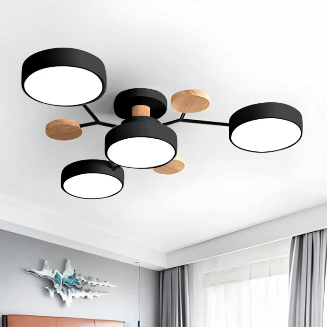 Cirno LED Plafondlamp | Modern Design met Houten Accenten
