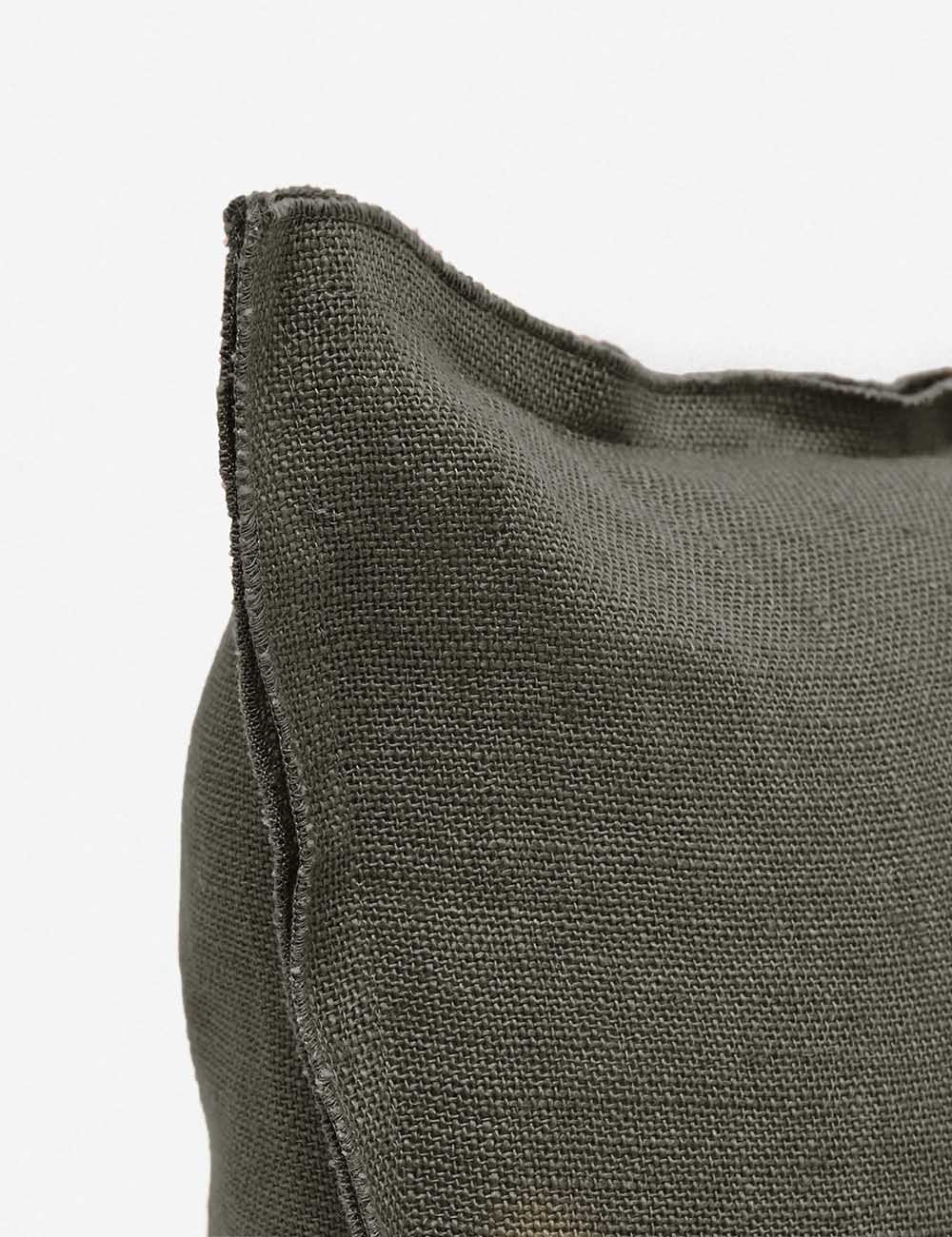 Luna Linen Lumbar Pillow | Superior-Quality Flax, Tonal Stitch Detail