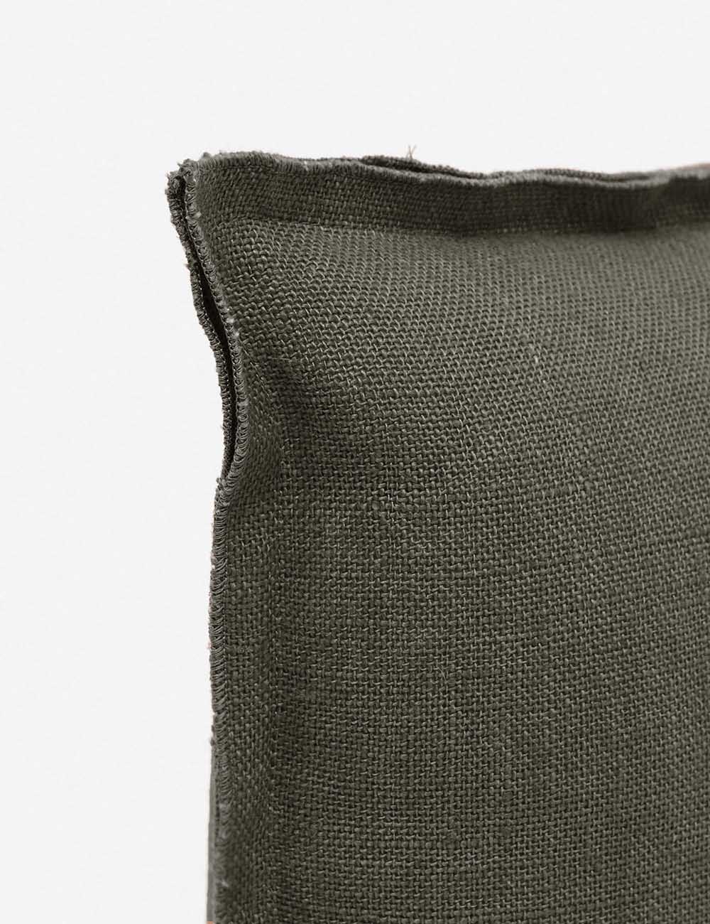 Luna Linen Lumbar Pillow | Superior-Quality Flax, Tonal Stitch Detail