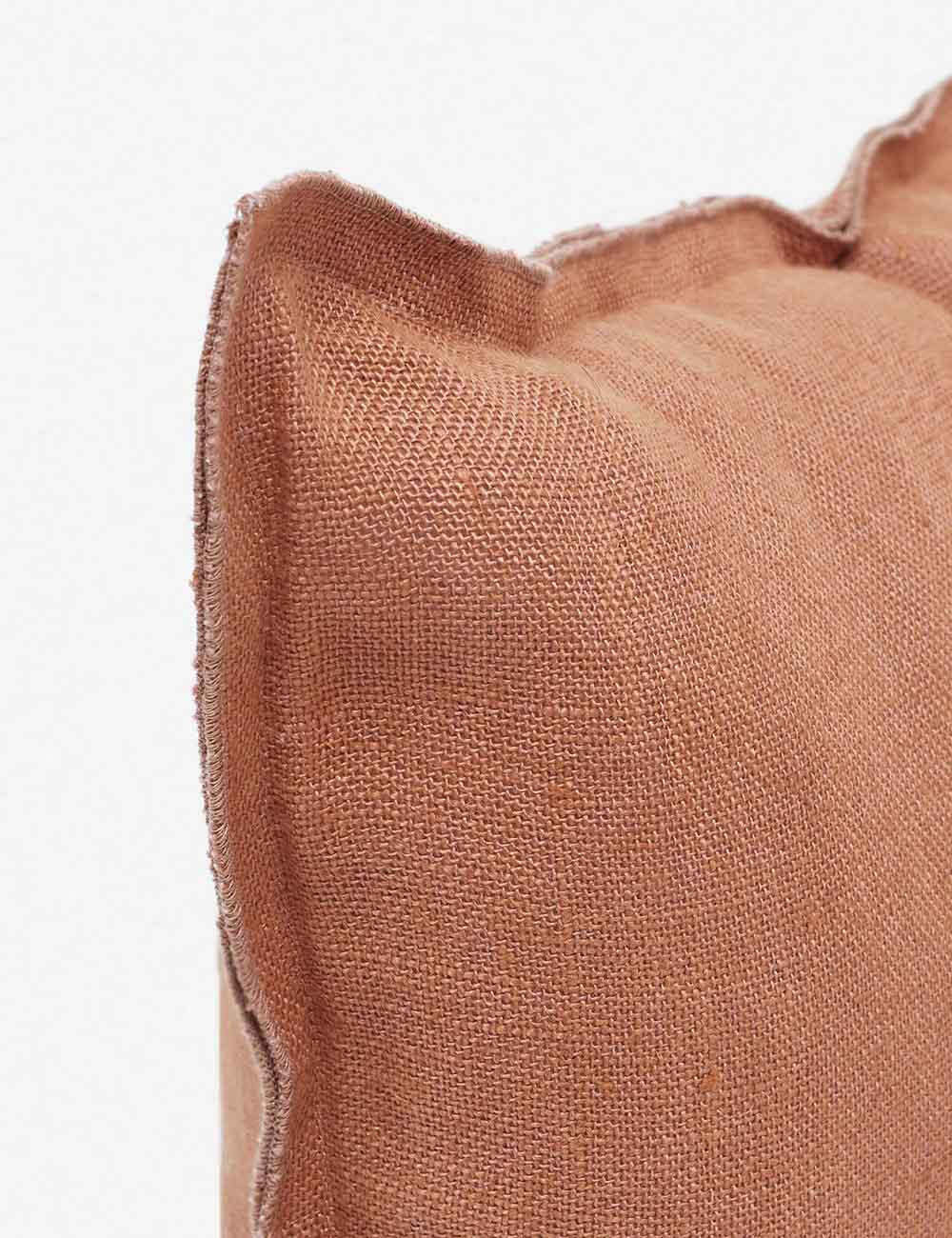 Luna Linen Lumbar Pillow | Superior-Quality Flax, Tonal Stitch Detail