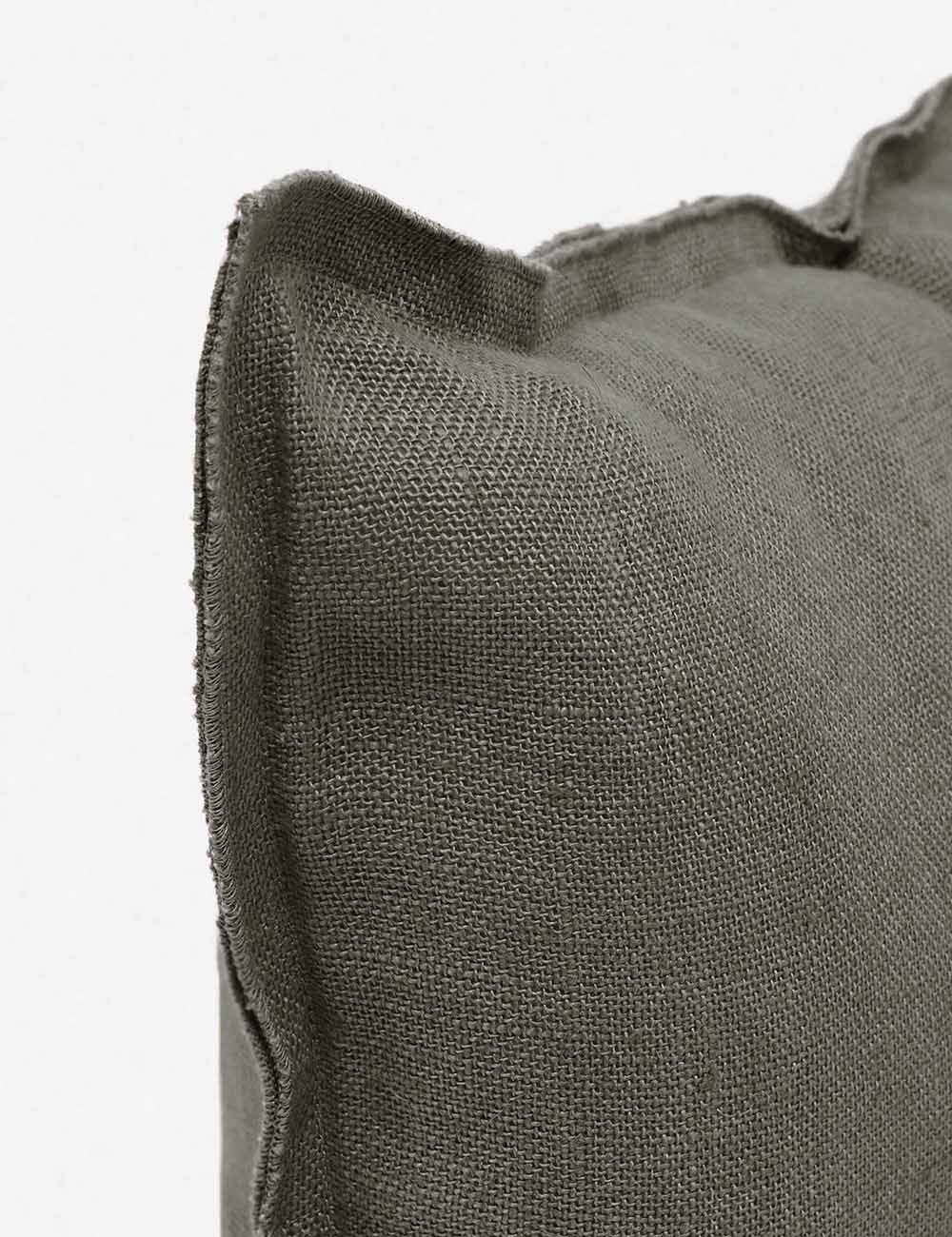 Luna Linen Lumbar Pillow | Superior-Quality Flax, Tonal Stitch Detail