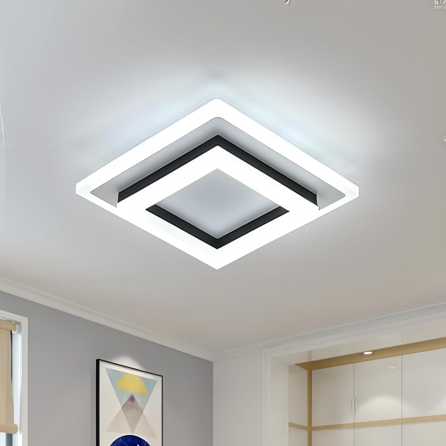 Bela Square LED Ceiling Light | Modern Flush Mount, 24W Energy Efficient