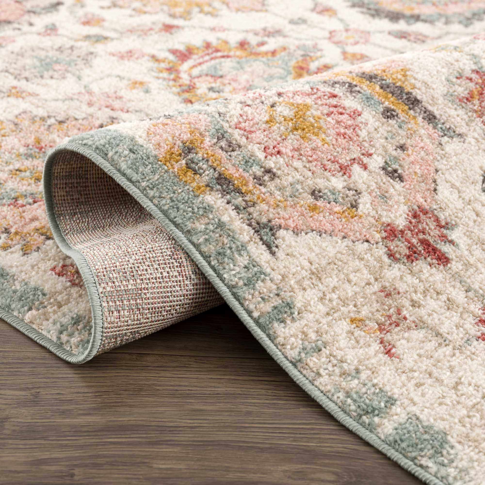 Bello Twilight Floral Area Rug  Medium Pile, Machine Woven