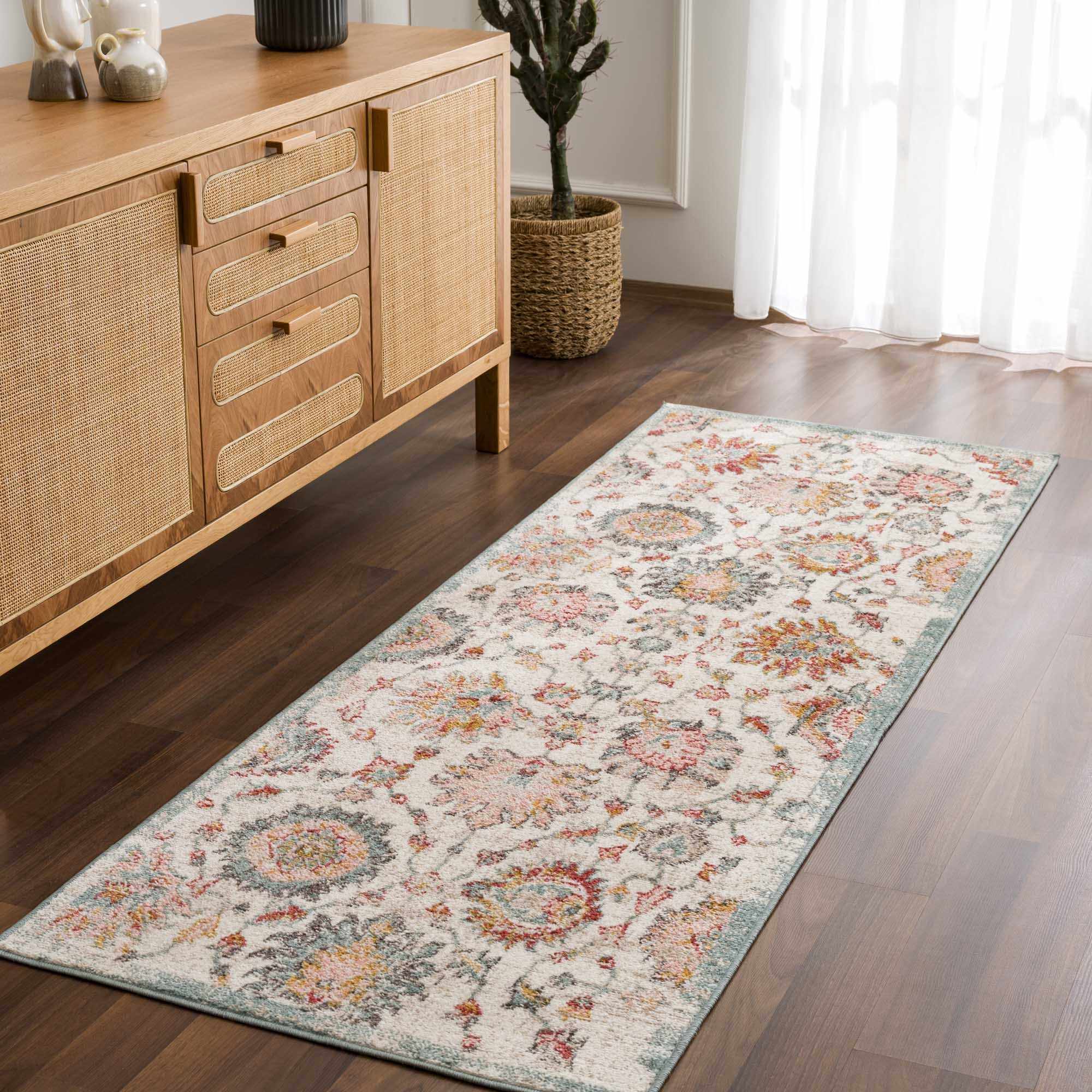 Bello Twilight Floral Area Rug  Medium Pile, Machine Woven