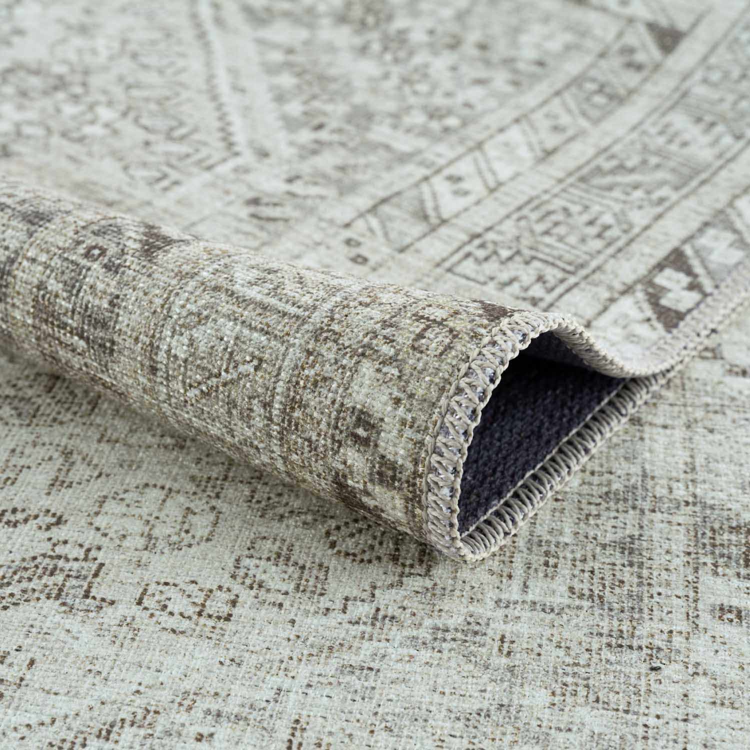 Bela Washable Rug  Machine Woven  Cream and Sage Design