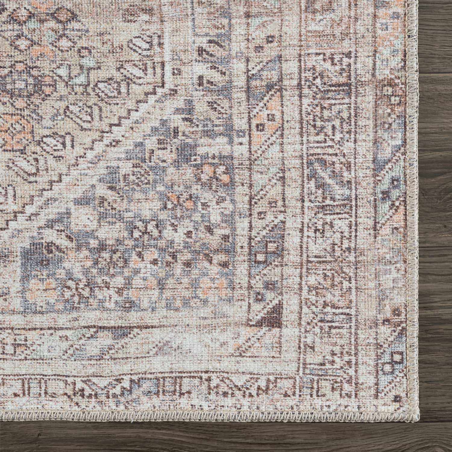 Bela Tan Area Rug  Machine Washable  Traditional Style