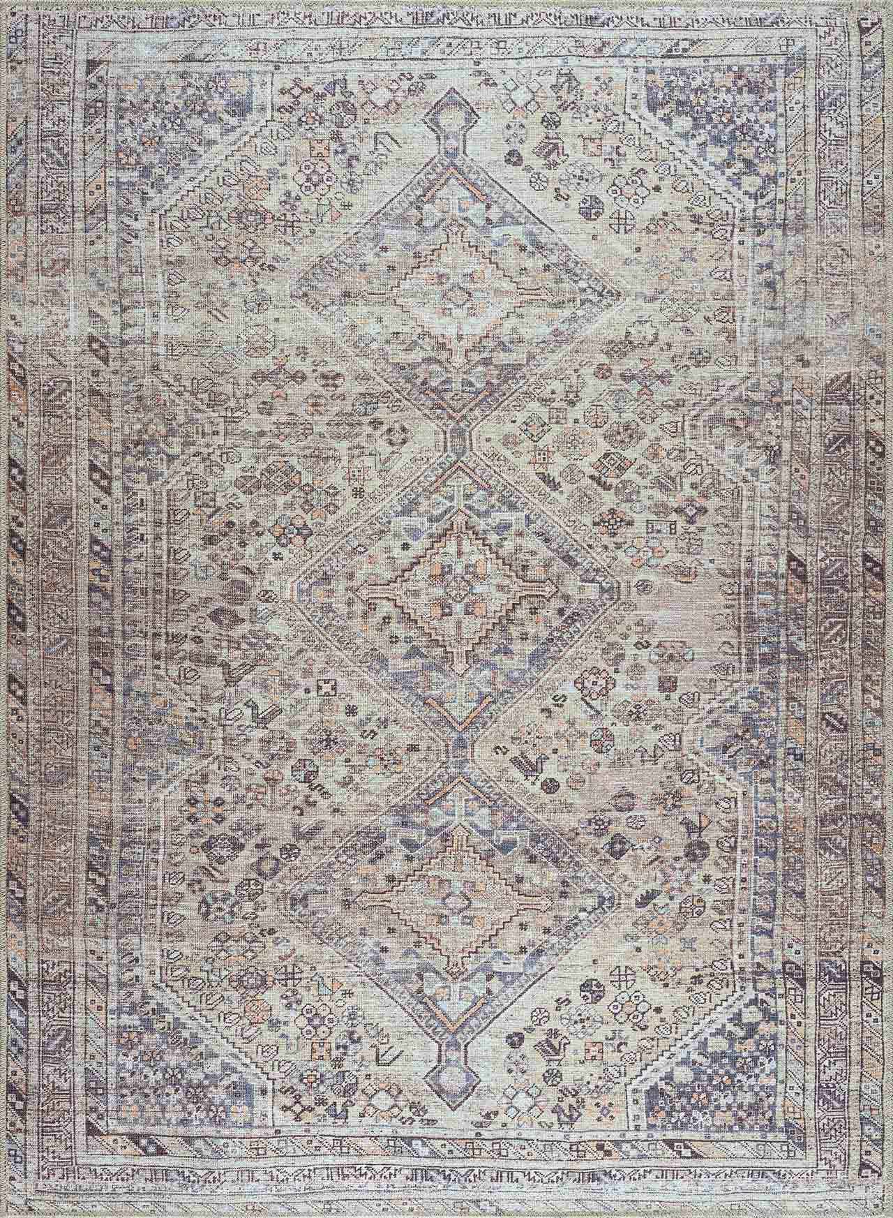 Bela Tan Area Rug  Machine Washable  Traditional Style