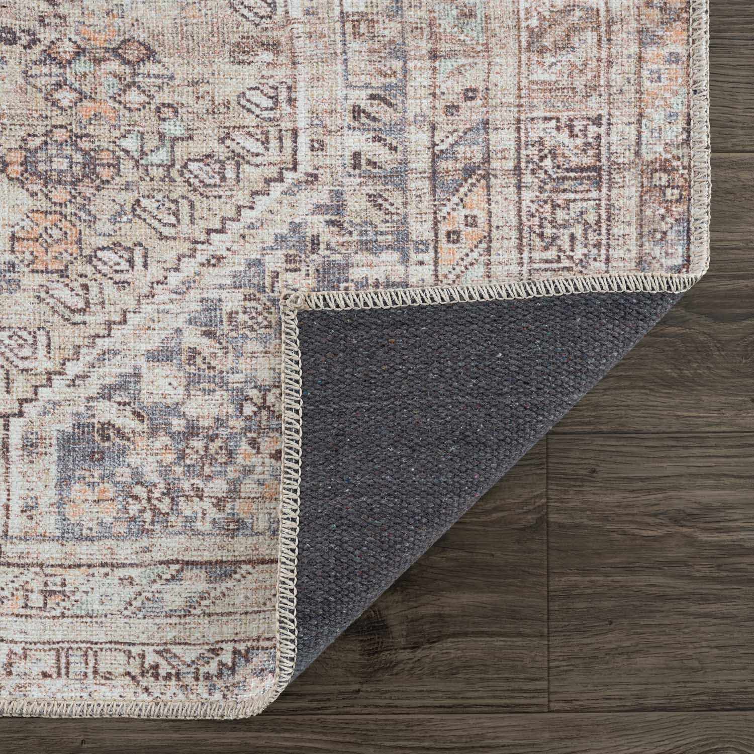 Bela Tan Area Rug  Machine Washable  Traditional Style