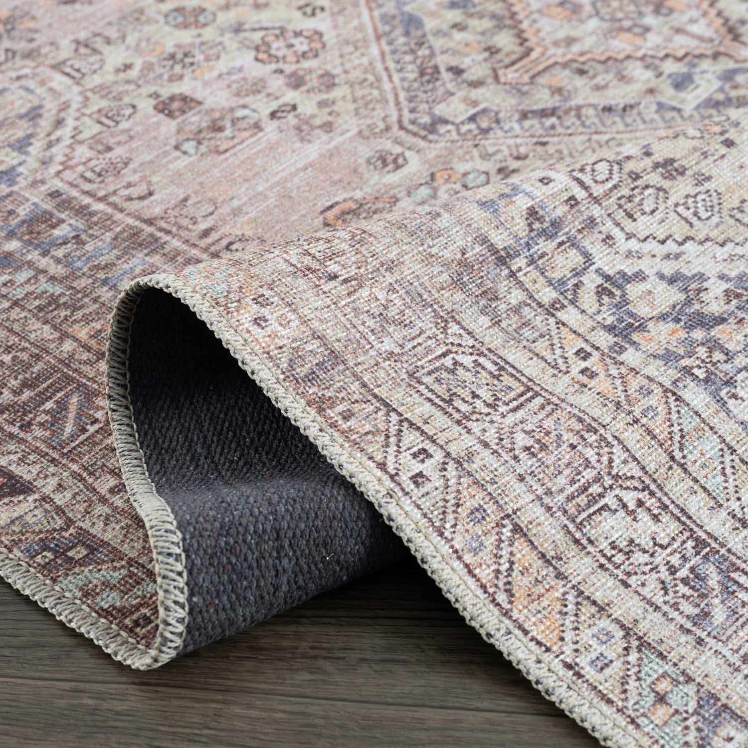 Bela Tan Area Rug  Machine Washable  Traditional Style