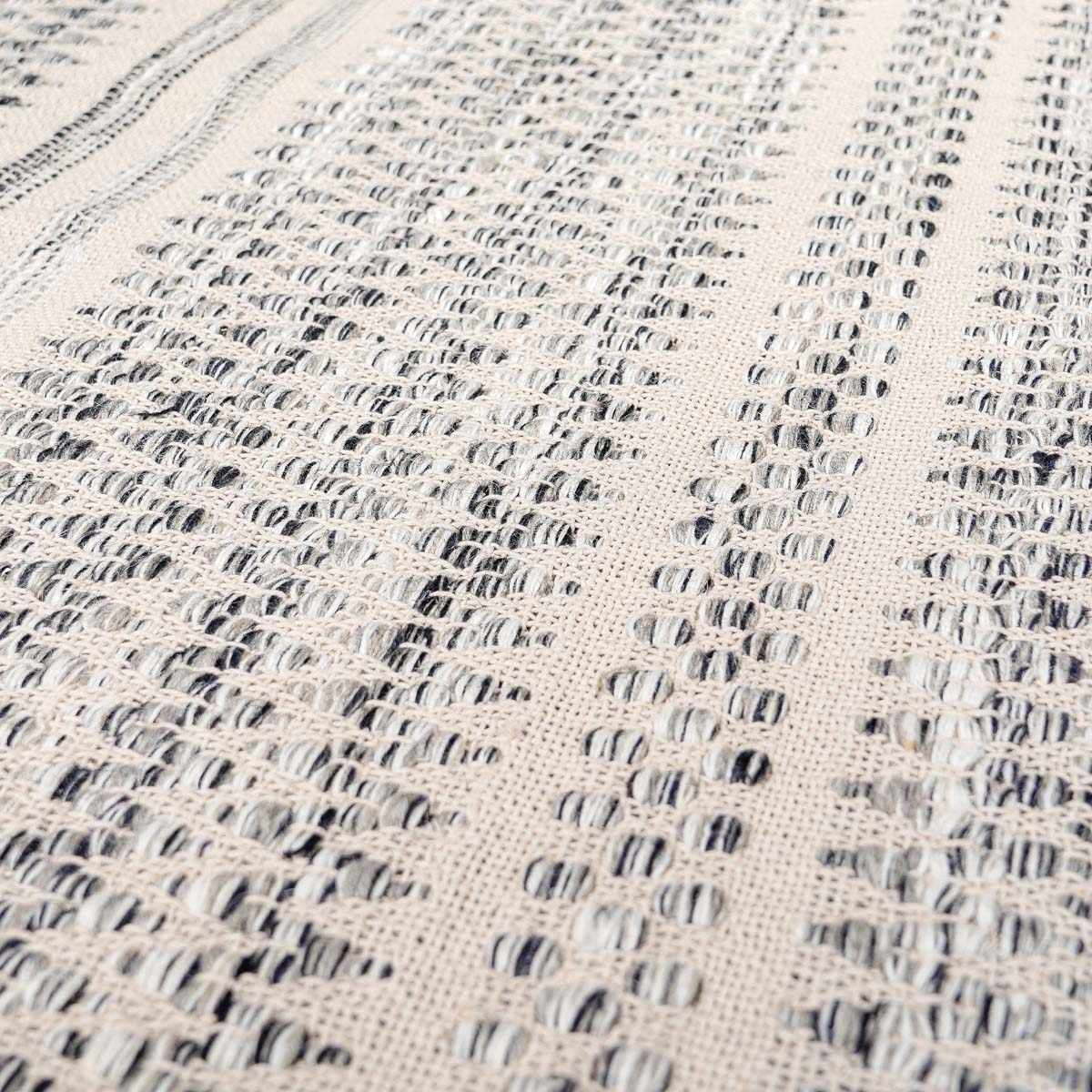 Arabi Wool Area Rug Hand Woven Transitional Black Gray Beige