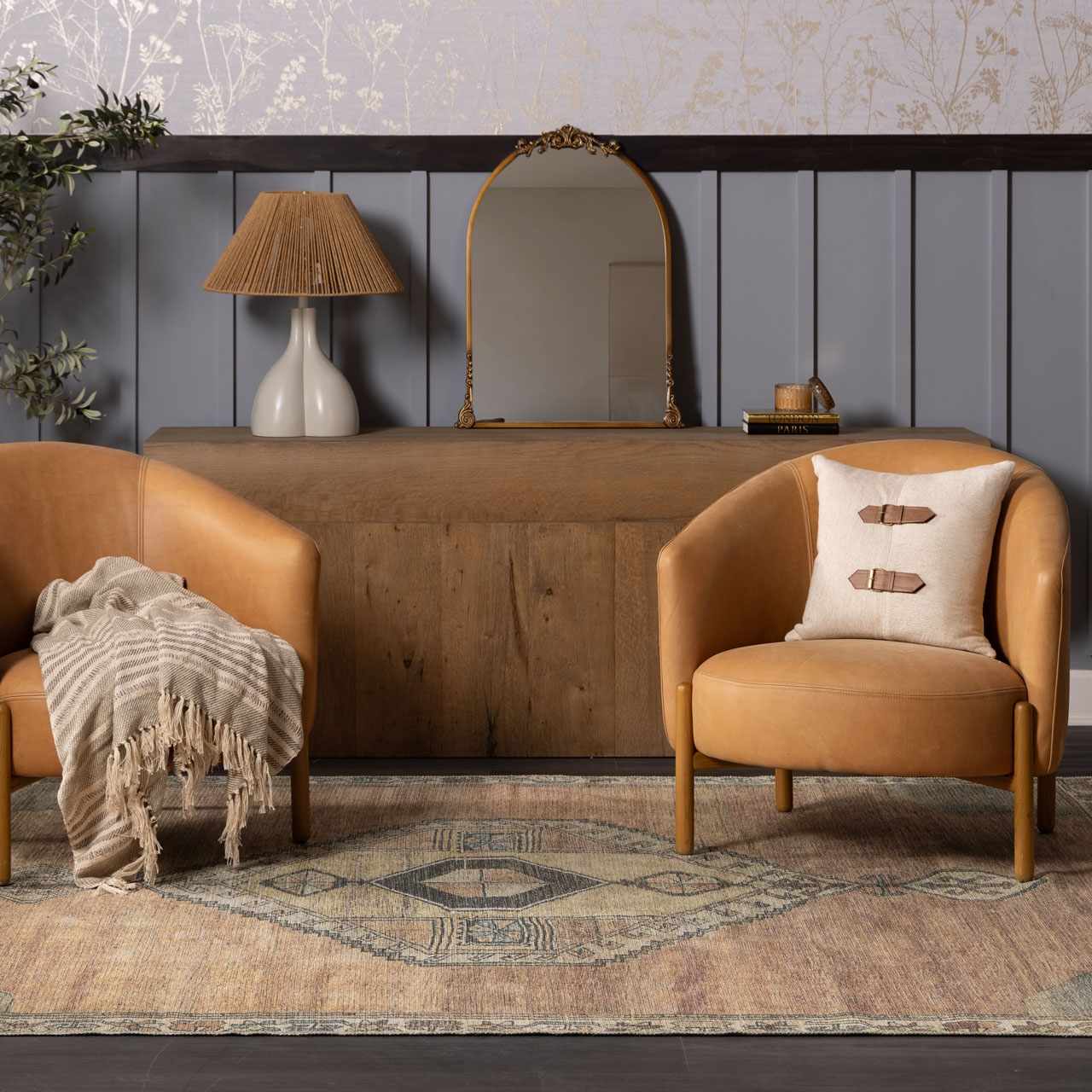 Mirella Area Rug  Machine Washable  Low Pile Chenille-Polyester