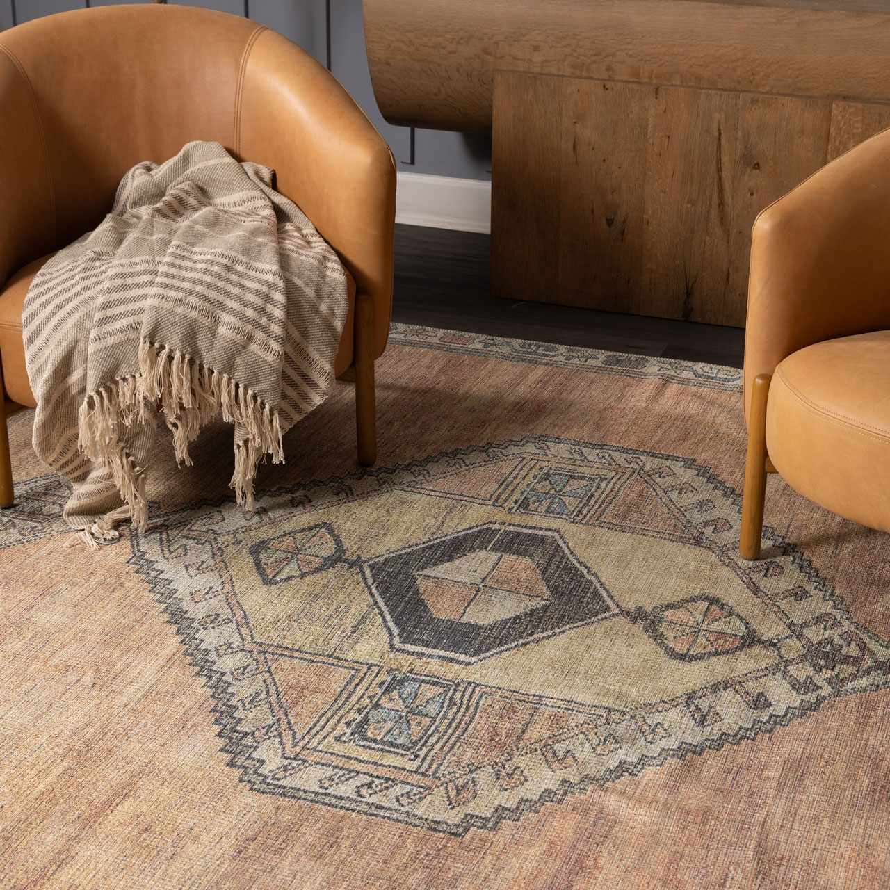 Mirella Area Rug  Machine Washable  Low Pile Chenille-Polyester